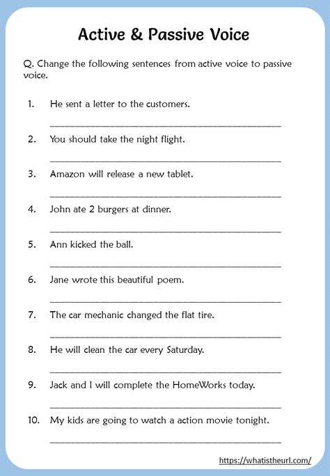 Convert Active Voice into Passive Voice Worksheets Passive Active Worksheet, Passive And Active Voice Worksheet, Passive Voice Worksheet With Answers, Active Voice Worksheet, Passive Active Voice, Active Passive Voice Worksheets, Passive Worksheet, Passive Voice Worksheet, English Grammar Test