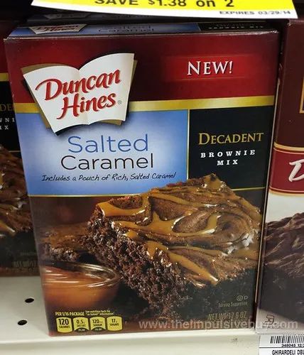 Duncan HInes Salted Caramel Decadent Brownie Mix Duncan Hines Brownies, Salted Caramel Brownie, Chewy Chocolate Brownies, Salted Caramel Brownies, Decadent Chocolate Cake, Caramel Brownies, Duncan Hines, Delicious Brownies, Caramel Topping