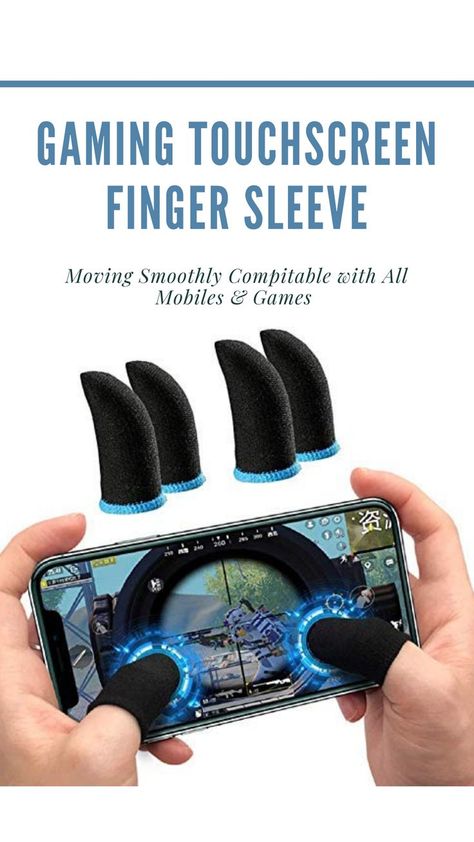 Z X CREATIVE Pro Gaming Touchscreen Finger Sleeve Or Gloves with Fibre for Call of Duty, Pubg Mobile, Free Fire for Aiming Shooting and Moving Smoothly Compitable with All Mobiles & Games (Blue) Finger Sleeve, Pubg Mobile, Free Fire, Mobile Game, Call Of Duty, Online Games, Touch Screen, Gloves, Gaming