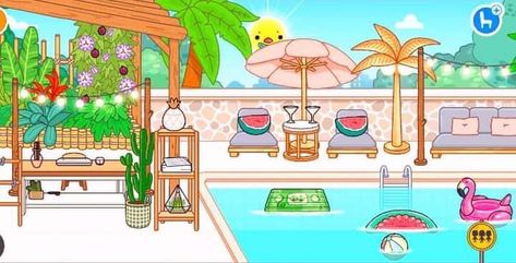 Toca Boca Swimming Pool Ideas, Toka Boka, Toca Life, Rag Dolls, Life Words, Gacha Club, Paper Dolls, Swimming Pools, Swimming