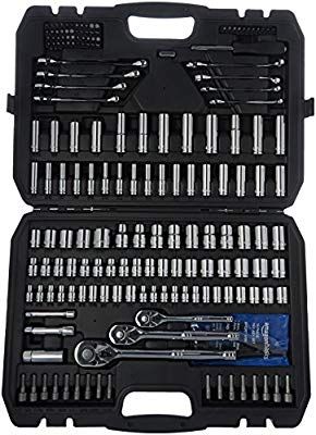 AmazonBasics Mechanics Socket Set | 201-Piece - - Amazon.com Car Tool Kit, Ratchet Tool, Mechanics Tool Set, Piece Sign, Mechanic Tools, Amazon Basics, Screwdriver Bits, Tool Chest, Socket Wrenches