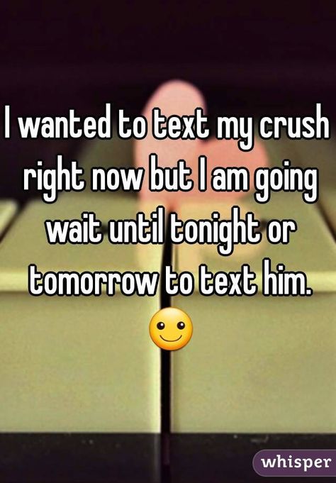 I wanted to text my crush right now but I am going wait until tonight or tomorrow to text him. ☺ Should I Text Him First, Text My Crush, Text Back, Aesthetic Words, Your Crush, Text Me, Text You, My Crush, Waiting For You