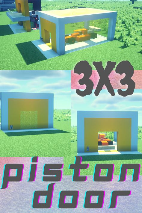 n this minecraft video, I have shown you How to make a 3 x 3 Piston Door with a simple redstone tutorial. For your minecraft garage you can make this type of door which opens downwards. #minecraft #pistondoor #minecraftbuilds #minecraftpistondoor #dvgaming #redstone #tutorial #3x3door Minecraft Garage Door, Minecraft Garage, Minecraft Tutorials, Minecraft Redstone, Minecraft Videos, Minecraft Architecture, Minecraft Tutorial, Minecraft Builds, Types Of Doors