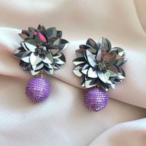 For some reason, these are one of my favorite designs 😍 They are versatile, not too big, and just add glam to my evening outfits ✨️ # #statementearrings #earrings #purple #handembroidery Earrings Purple, Evening Outfits, Statement Earrings, Statement Pieces, Hand Embroidery, Personal Style, My Favorite, Jewelry Accessories, Women Jewelry