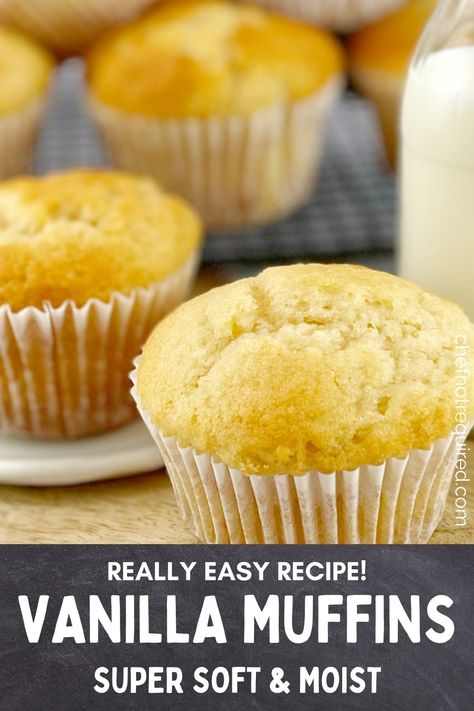 This easy vanilla muffins recipe will give you moist, soft vanilla muffins that the whole family will love. Great for school lunch boxes or an afternoon snack, these muffins are awesome! A great alternative to cupcakes too. Apple Sour Cream Slice, Vanilla Muffins Recipe, School Lunch Boxes, Vanilla Muffins, Bakery Style Muffins, Aussie Food, Buttery Shortbread Cookies, Simple Muffin Recipe, Vanilla Recipes