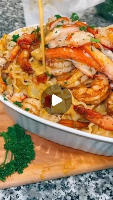 Crab Leg Pasta Recipes, Cajun Shrimp And Crab Pasta, Shrimp And Crab Pasta Recipes, Seafood Alfredo Pasta Recipes, Shrimp And Lobster Recipes, Snow Crab Legs Recipe, Shrimp And Crab Pasta, Fish Casseroles, Crab Pasta Recipes