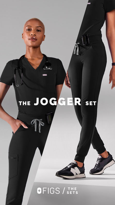 Take 15% off your first order plus free shipping on orders $50+. Hit the ground running. FIGS Jogger Set features a sporty fit, on-the-go comfort and seven pockets with coordinated best sellers. Esthetician Studio, Medical Clothing, Ceil Blue Scrubs, Esthetician School, Mens Scrubs, Blue Scrubs, Black Love Couples, Bedroom House, Jogger Set