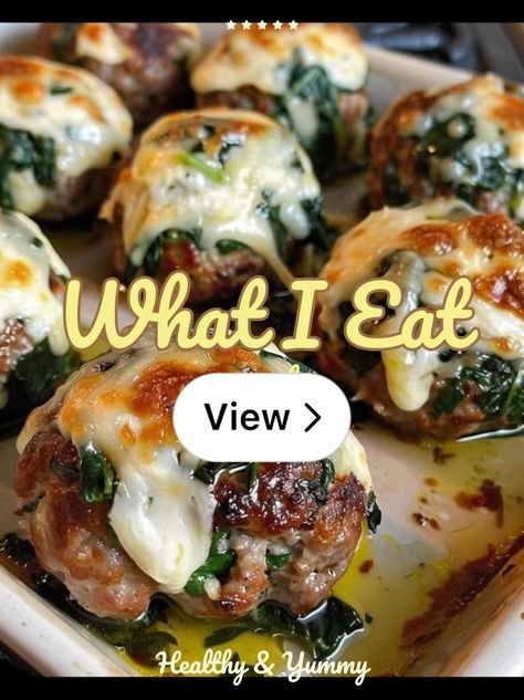 Lemon8 · Spinach Garlic Meatballs Stuffed With Mozzarella · @Shanya Donyae Spinach Garlic Meatballs Stuffed With Mozzarella, Meatballs Stuffed With Mozzarella, Spinach Meatballs, Garlic Meatballs, Stuffed Meatballs, Mozzarella Stuffed Meatballs, Creamed Spinach, Pizza Dough, Mozzarella Cheese