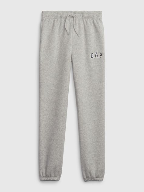 Soft cotton-blend joggers.  Elasticized waist with drawcord.  Front slant pockets.  Gap arch logo at thigh.  Elasticized hem.  Easy, pull-on waist.  Easy through the hip and thigh.  Tapered leg. Gap Sweatpants, Purple Yoga Pants, Gap Kids Boys, Gray Joggers, Tan Cargo Pants, Baby Boy Pants, Khaki Cargo Pants, Arch Logo, Boys Joggers