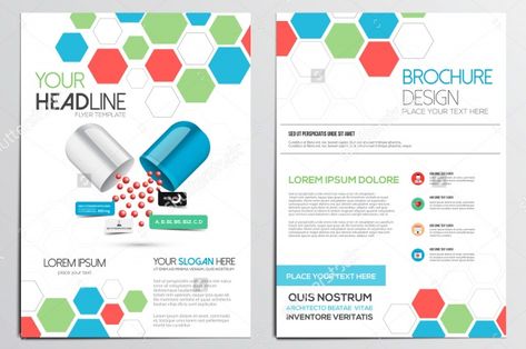 For all your medical and pharmacy marketing needs, create a brochure that is appealing and informative! Medical Brochure Design, Informative Brochure, Pharmacy Marketing, Brochure Design Ideas, Company Profile Design Templates, Pamphlet Template, School Brochure, Medical Brochure, Web Software