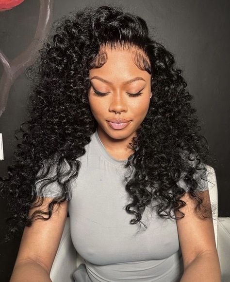 Wet And Wavy Sew In, Waterwave Wig, Wig Installs, Hair Details, Curls For The Girls, Quick Weave Hairstyles, Hairstyle Inspo, Girl Braids, Deep Curly