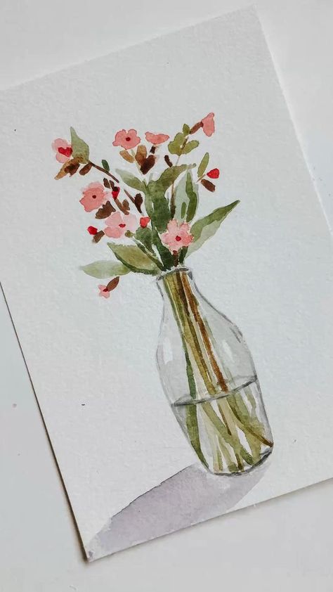 Simple Pink Floral Bouquet Tutorial in 2022 | Watercolor flower art, Flower drawing, Watercolor paintings for beginners Flower Drawing Watercolor, Bouquet Tutorial, Learn Watercolor Painting, Watercolor Flowers Tutorial, Watercolor Art Paintings, Watercolor Paintings For Beginners, Watercolor Lessons, Cat Air, Diy Watercolor Painting