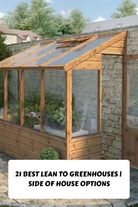 21 Best Lean To Greenhouses | Side of House Options Greenhouse Lean To Shed, Lean To Greenhouse Against Fence, Adding A Greenhouse To A House, Greenhouse Against Fence, Diy Greenhouse Against Wall, Lean To Green House Ideas, Potting Shed Lean To, Diy Greenhouse Against House, Small Greenhouse Attached To House