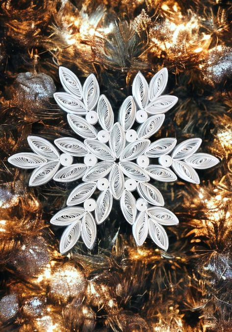 Quilled Snowflake, Paper Snowflake, Quilled Ornament, Snowflake Ornament, Christmas Ornament, Paper Ornament, Wall Hanging - Etsy Christmas Quilling Ideas Ornaments, Paper Quill Christmas Ornaments, Paper Holiday Crafts, Quilling Ornaments Christmas, Paper Quilling Christmas Ornaments, Christmas Quilling Ideas, Quilled Christmas Cards, Quilling Christmas Ornaments, Quilled Christmas Ornaments