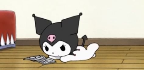 Kuromi Banner Aesthetic, Kuromi Discord Icon, Kuromi Aesthetic Banner, Stiker Kuromi, Kuromi Header Gif, Kuromi Laying Down, Kuromi Header, Kuromi Banner, Kuromi Funny Icon