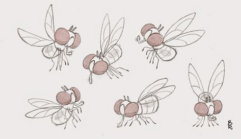 Fly Character Design, Bug Cartoon Drawing, Firefly Character Design, Housefly Drawing, Fly Cartoon, Firefly Drawing Illustration, Cartoon Bugs, Insect Character Design, Bug Character Design