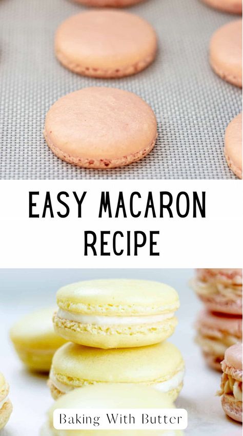 This easy macaron recipe is perfect for creating sweet French macarons. These chewy cookies can be sandwiched together with your favorite filling. Once you’ve mastered this simple recipe, you can explore endless color and flavor combinations. Easy Macaron Recipe, Almond Macarons, Macarons Recipe Easy, Macarons Recipe, Macaron Filling, Chewy Cookies, Ganache Recipe, Recipe Step By Step, Macaron Recipe