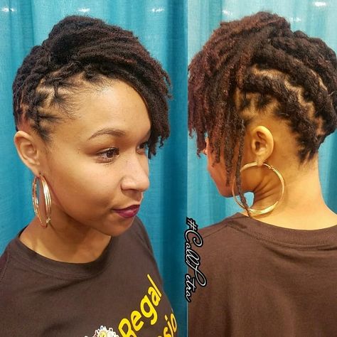 👑💜 Shorter locs popping💜👑 #shortlocstyles #motivationMonday #locs #locstyles #atllocs #dreads #dreadstyles #atldreads #mariettalocs… Short Dreadlocks Hairstyles, Locs Updo, Lock Styles, Short Loc Styles, Short Dreadlocks Styles, Dreads Styles For Women, Loc Updo, Dread Styles, Short Dreads