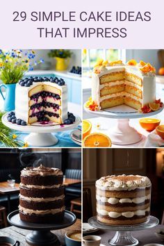 Easy Diy Cakes Birthdays, Single Layer Cake Designs, Simple Decorated Cakes, Easy Decorated Cakes, Delicious Cake Ideas, Simple Cake Ideas, Easy Cake Ideas, Easy Birthday Cake Recipes, Icing Cake Design