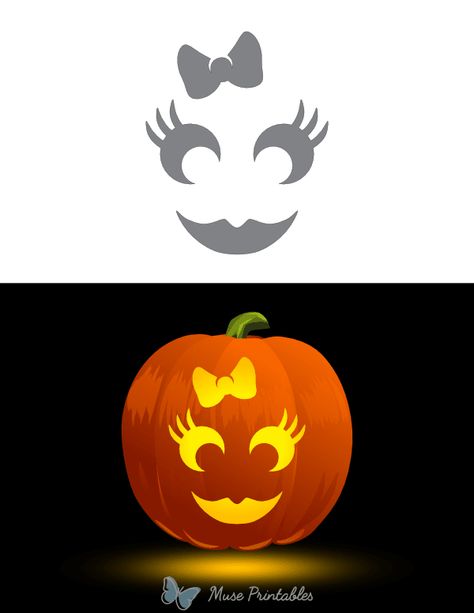 Printable Girly Pumpkin Stencil Pumpkin Carving Girly, Barbie Pumpkin Carving, Girly Pumpkin Carving Ideas, Easy Pumpkin Stencils, Pumpkin Carving Stencils Easy, Pumpkin Template Printable, Girly Pumpkin, Pumpkin Stencils Free, Princess Printables