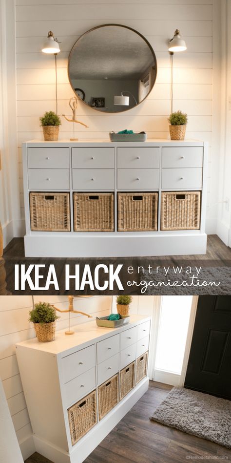 Using Ikea Kallax Shelf To Organize Your Entry Beautifully Ingangs Decor, Ikea Kallax Shelf, Ikea Kallax Regal, Kallax Shelf, Kallax Regal, Ikea Hack Ideas, Ikea Kallax, Ikea Furniture Hacks, Interior Vintage