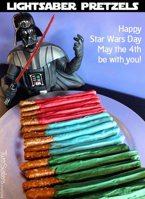 Happy Birthday Star, Birthday Star Wars, Birthday Star, Funny Happy Birthday, Star Wars Birthday, Star Wars Party, Funny Happy, Lightsaber, Pretzels