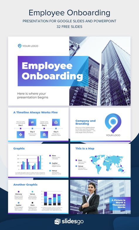 Use this Employee Onboarding presentation to welcome new workers. This Google Slides theme and PowerPoint template is geometric and modern Onboarding New Employees Design, Corporate Moodboard, Handbook Design, Onboarding New Employees, Powerpoint Examples, Ppt Template Design, Employee Onboarding, Presentation Design Layout, Employee Handbook