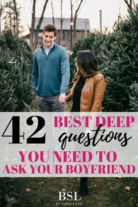 42 Best Deep Questions To Ask Your Boyfriend Boyfriend Questions, Deep Questions To Ask, Signs He Loves You, Questions To Ask Your Boyfriend, Relationship Goals Quotes, What Men Want, Best Relationship Advice, Deep Questions, Relationship Help