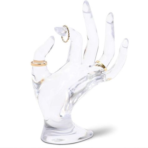 Clear Transparent Hand Shaped Ring Holder Stand Organizer for Jewelry Bracelet Bangle Display Showcase 6.3" Tall - Walmart.com Hand Shaped Ring, Hand Ring Holder, Class Rings, Jewelry Tray Organizer, Display Showcase, Jewelry Box Mirror, Rings Bands, Closet Accessories, Jewelry Organizer Box