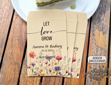 These wildflower seed paper favors are like a seed packet favor but even better because they are sustainable / zero waste! They are 100% customizable favors for a wedding, bridal shower, baby shower, memorial, Sweet 16 bash, graduation party, Quinceañera, a corporate event, or even Earth Day. Wedding Seed Packets are a unique favor that can be planted after the wedding, allowing the newlyweds and guests to observe and nurture the growth of these plants over time, creating lasting memories of the Wedding Seed Packet Favors, Wildflower Seed Favors, Seed Paper Favors, Plant Wedding Favors, Seeds Gifts, Seed Packets Favors, Wildflower Seed Paper, Seed Favors, Seed Wedding Favors