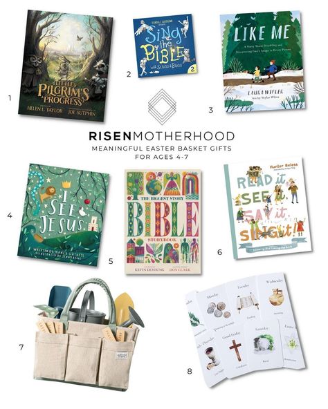 Easter Basket Gift Ideas for Christian Moms + Kids | Risen Motherhood | Our 2023 Easter Gift Guides are here! Whether you're assembling Easter baskets or looking for some solid resources to use with your kiddos these next few weeks, we've rounded up some our favorites for kids of all ages. Find our picks here! Christian Easter Basket, Easter Basket Gift Ideas, Risen Motherhood, Easter Basket Gifts, Basket Gift Ideas, Basket Gift, Easter Gift Baskets, Holy Week, Mom Kid