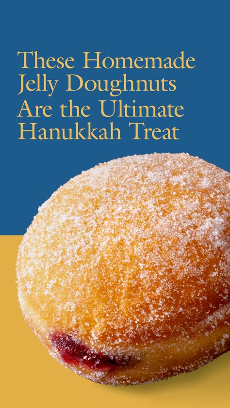 Jewish Donuts Recipe, Sufganiyot Recipe Easy, Doughnut Stand, Cooking For Kids, Doughnut Muffins, Jelly Doughnuts, Hanukkah Party, Homemade Jelly, Breakfast Rolls