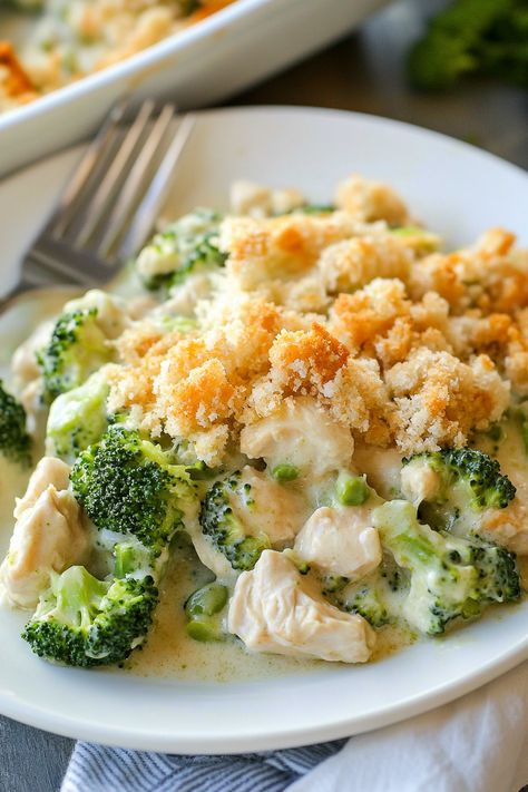 Broccoli Chicken Divan Chicken And Broccoli Divan, Broccoli Chicken Divan, Chicken Broccoli Divan, Chicken Divan Recipe, Breadcrumb Topping, Broccoli Benefits, Creamy Broccoli Soup, Chicken Divan, Cream Of Broccoli