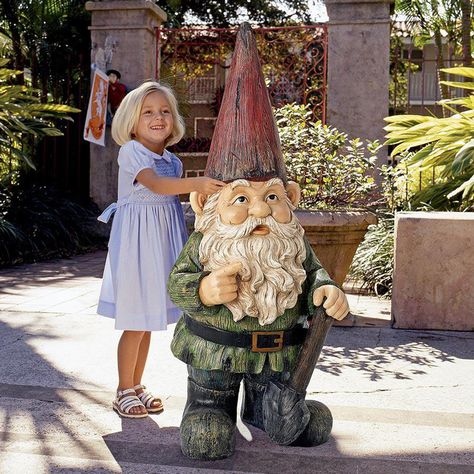 A massive 4 foot tall garden gnome that is intricately cast from high quality designer stone resin and then hand-painted for extra whimsically magical realism. Garden Gnomes For Sale, Gnomes For Sale, Garden Gnomes Statue, Gnome Statues, Garden Gnomes, Chainsaw Carving, Garden Gnome, Craft Stuff, Animal Statues