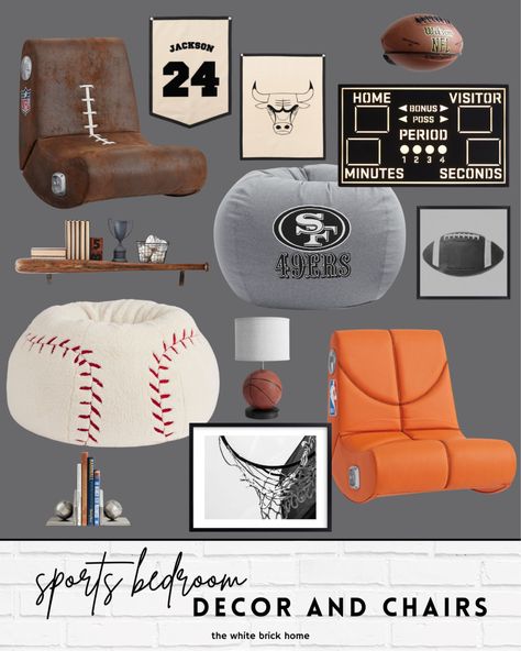 Shop NFL Mini Gaming Chair and other curated products on LTK, the easiest way to shop everything from your favourite creators. Boys Bedroom Ideas Football, Boys Themed Bedroom, Basketball Room Ideas For Boys, Boys Sports Bedroom Ideas, Nfl Bedroom, Sports Theme Bedroom, Bedroom Teen Boy, Boys Sports Bedroom, Boys Sports Room