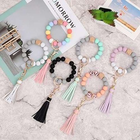 Bulk Alysha 2PCS Silicone Beaded Bracelet Keychain, Key Ring Bangle Wristlet Keychain with Leather Tassel for Women/Girls(Bright Green) Supplier Check more at https://www.alppm.com/product/bulk-alysha-2pcs-silicone-beaded-bracelet-keychain-key-ring-bangle-wristlet-keychain-with-leather-tassel-for-women-girlsbright-green-supplier Product Showcase, Bracelet Keychain, Wristlet Keychain, Silicone Beads, Leather Tassel, Bright Green, Key Ring, Key Rings, Beaded Bracelet