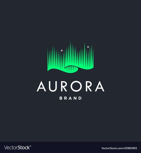 Aurora Logo Design Inspiration, Aurora Borealis Illustration, Northern Lights Logo, Aurora Logo, Sky Aurora, Northern Lights Design, Sky Logo, Pet Food Shop, Stars Icon