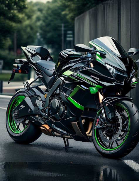 black kawasaki h2r,road Ghost Bike, Monster Bike, Motos Kawasaki, Kawasaki Ninja H2r, Ninja H2r, Green Motorcycle, Ninja Bike, Kawasaki H2, Ninja Wallpaper