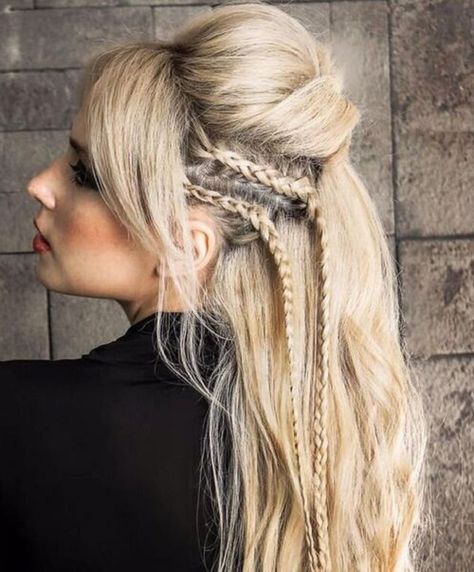 Latest 70 Viking Hairstyles for Women To Look Confident and Chic - Tips and Beauty Long Viking Hairstyles Women, Viking Hairstyles For Women, Viking Hairstyles, Mohawk Hairstyles For Women, Look Confident, Medium Hair Braids, Half Updo Hairstyles, Date Hairstyles, Concert Hairstyles