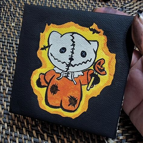 Hello Kitty inspired Sam painting from Trick 'r Treat 🎃 #acrylicpainting #halloween #spookyseason #hellokitty #trickrtreat #trickortreat #horrorfan #horrorart #blickartmaterials #acrylics #painting #orchidsdarkcreations #darkart Sam Trick R Treat, Trick R Treat, Betty Boop, Horror Art, Dark Art, Trick Or Treat, Hello Kitty, Acrylic Painting, Kitty