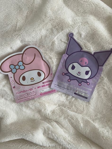 Kuromi Face, Cute Face Masks, Hello Kitty Dress, Hello Kitty Makeup, Pretty Pens, Hello Kitty Aesthetic, Hello Kitty Accessories, Fancy Makeup, Pink Girly Things