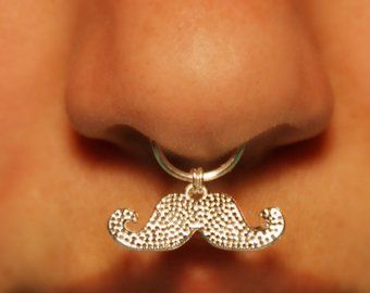 Fake Septum Ring, Septum Piercing Jewelry, Fake Nose Ring, Faux Piercing, Helix Jewelry, Cool Piercings, Fake Nose Rings, Fake Nose, Cute Piercings