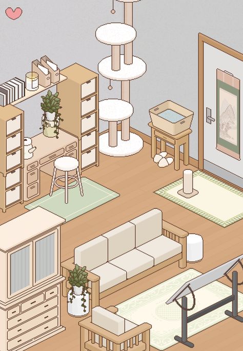 Check out my Deco Neko room! #DecoNeko https://apple.co/38UznX7 Aesthetic Room With Cat, Deco Neko, Deco Neko Room Ideas, Neko Atsume Cats, Cat Cafe Japan, Cat Cafe Japan Aesthetic, Kitty Games, Game Room Design, Mini Games