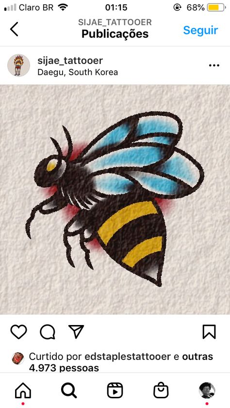 Wasp Tattoo, Honey Bee Tattoo, Bumble Bee Tattoo, Torso Tattoos, Bug Tattoo, Traditional Tattoo Art, Bee Tattoo, American Traditional Tattoo, American Traditional