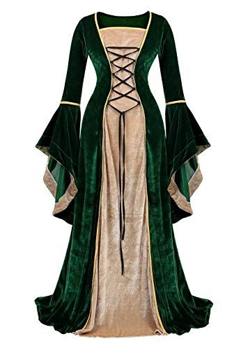 Renaissance Costume Women Medieval Velvet Dress Irish Vintage Victorian Faire Witch Costumes Party Halloween Josamogre #halloween #halloweenoutfits #halloweenmasks #halloweenfun #halloweenphotos Irish Costumes, Irish Dress, Vampire Dress, Vestidos Retro, Queen Dresses, Velvet Dress Long, Fancy Gowns, Medieval Dress, Dress Halloween Costume