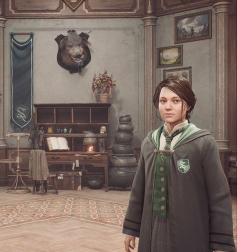 Hogwarts Legacy MC Slytherin Christina Burke Female MC Y/N Hogwarts Legacy Outfits Female, Hogwarts Legacy Mc Female, Hogwarts Legacy Mc, Hogwarts Legacy Slytherin, Slytherin Outfit, Hogwarts Legacy, Harry Potter World, Gaming Clothes, Wizarding World