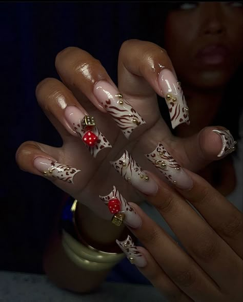 Sqaure Nails, Junk Nails, Curved Nails, Cheetah Nails, Hard Nails, Duck Nails, Drip Nails, Colored Acrylic Nails, Dope Nail Designs