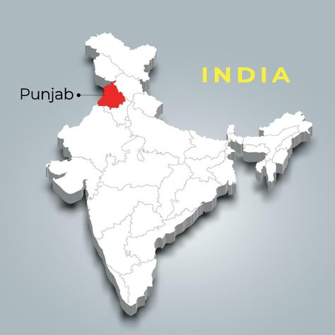 Punjab map location in Indian 3d isometric map. Punjab map vector illustration Punjab Map, Isometric Map, 3d Isometric, Map Vector, Vector Art, Vector Free, Vector Illustration, Clip Art, Map