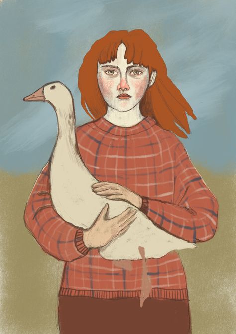 Portrait with goose Goose Drawing, Illustration Drawing, Digital Drawing, Illustration Art, Photoshop, Drawings, Art