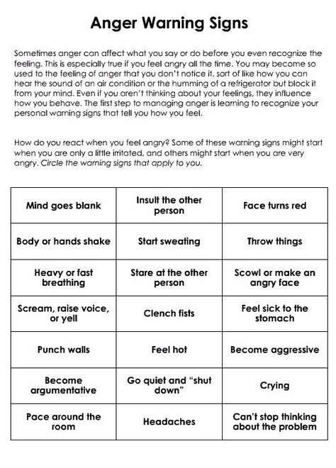 Anger Warning Signs Worksheet by Rethie Identifying Triggers Worksheet, Anger Triggers Worksheet, Managing Triggers, Anger Management Worksheet, Triggers Worksheet, Anger Triggers, Identifying Triggers, Identify Triggers, Anger Worksheets